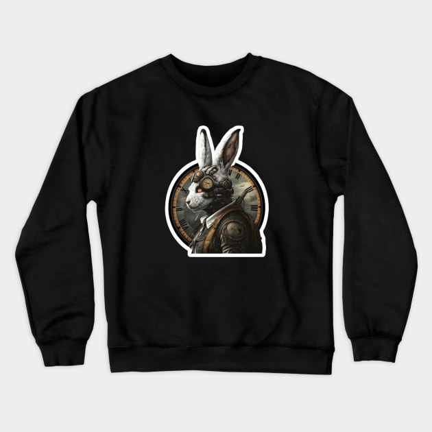 White Rabbit / SteamPunk Crewneck Sweatshirt by AstroPunkz